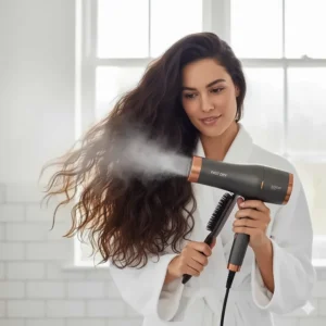 A powerful 2200W hairdryer designed for fast drying times on thick or long hair.