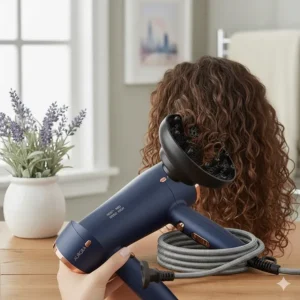 A lightweight hairdryer under £100 with a large diffuser attachment, ideal for defining natural curls and waves.