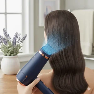 An affordable ionic hair dryer under £100 designed to reduce frizz and static in humid UK weather.
