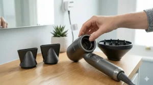 A set of magnetic styling concentrated nozzles and a diffuser for the UK's fastest hair dryer.