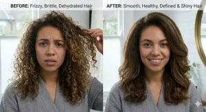 Using a slim concentrator nozzle on a hair dryer for dry hair to create a smooth, polished British-style blow-dry.