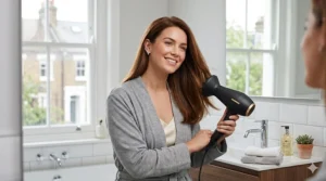 A professional-grade hairdryer featuring advanced heat-sensing technology to protect the hair cuticle from extreme temperatures.