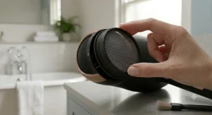 Detailed view of the easy-to-clean removable rear filter on the 3000w hair dryer for optimal performance and safety.