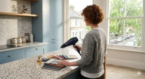 Using the concentrator nozzle on a 3 heat setting hair dryer to achieve a smooth, precision blow-dry.