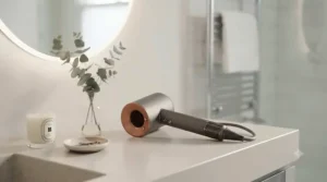 A visual demonstration showing rapid drying times achieved with the lightest hair dryer compared to standard models.