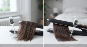 Infographic comparing the moisture retention of steam straighteners versus traditional hair straighteners.