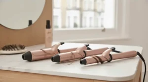 Comparison of different hair tong barrel diameters, highlighting the large 32mm barrel ideal for soft, bouncy loose waves.