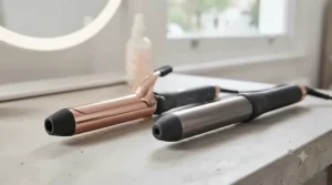 Comparison of smooth ceramic and titanium barrels on popular UK hair curling appliances for even heat distribution.
